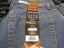 JEANS SIZE STRIP BANDS 1 ȼ EA. PANTS SIZE STRIP BANDS. LOGO SIZE UPC. Full OR No Adhesive.