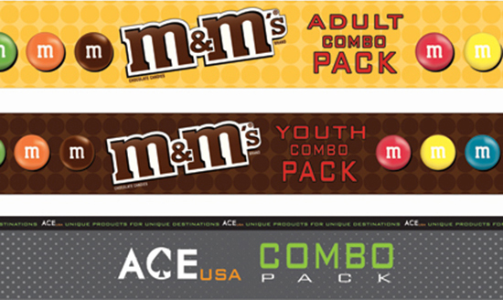 M&M and ACE USA combo pack stickers